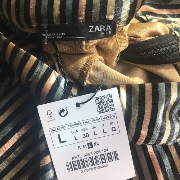 NWT Zara striped velvet pants - Picture 6 of 7